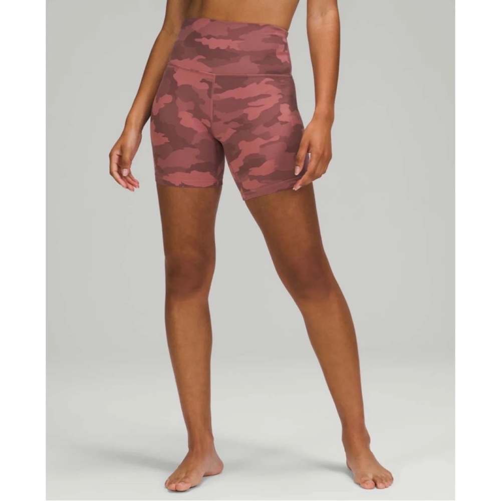 Lululemon Align Biker Shorts Pink Camo